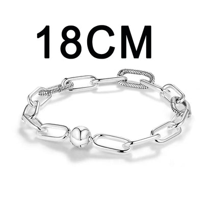 Silver Plated Me Slender Link Bracelet Fit Original PAN Me Charm Beads Diy Jewelry Gift