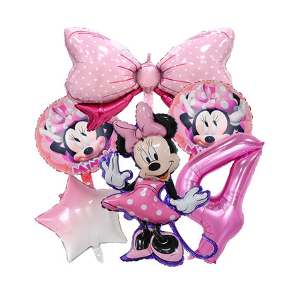 Minnie Mouse Birthday Party Decoration Girls Disposable Tableware Balloon Cups Plates Tablecloth Balloon Baby Shower Party Decor