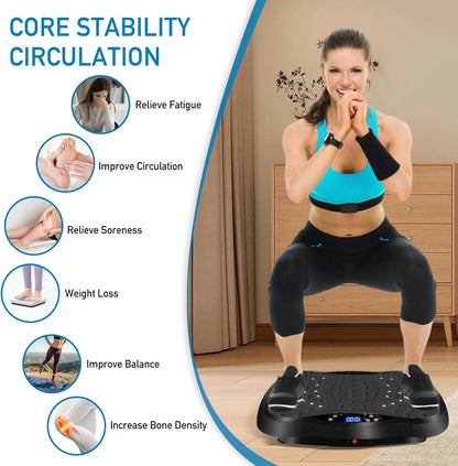 Plate Exercise Machine with Remote Control, Vibration Platform, Whole Body Workout Machine, Fitness Machine, Foots Mas