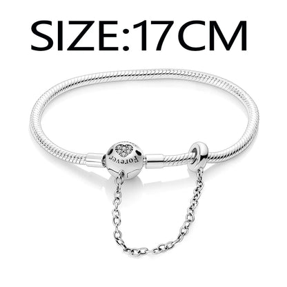 Silver Plated Me Slender Link Bracelet Fit Original PAN Me Charm Beads Diy Jewelry Gift