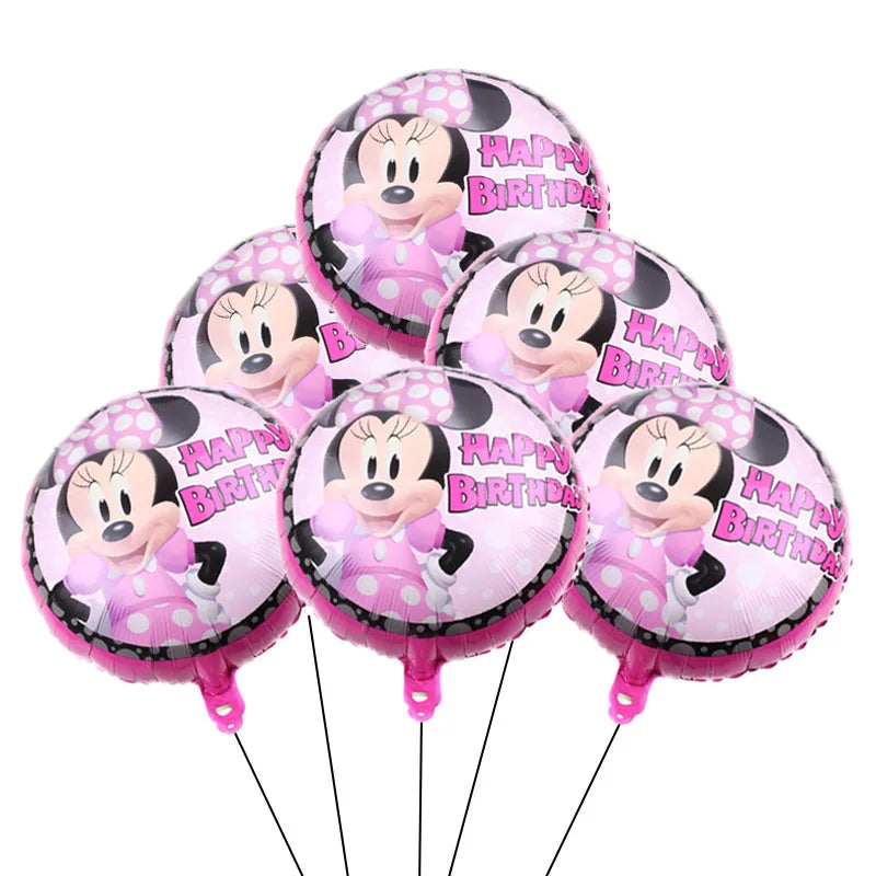 Minnie Mouse Birthday Party Decoration Girls Disposable Tableware Balloon Cups Plates Tablecloth Balloon Baby Shower Party Decor