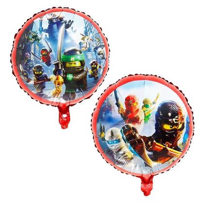 Cartoon Ninja Birthday Decorations  Paper Tableware Plate Cup Tablecloth Foil Ballons Kids Banner Cake Toppers Party Supplies