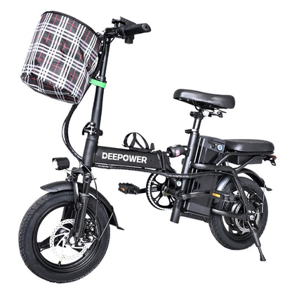 Electric Bike for Adults 600W Peak Motor, 20 mph Folding Ebike, 14" Adults Electric Bicycles,3 Levels Assist,Multi-Shock Ebike,